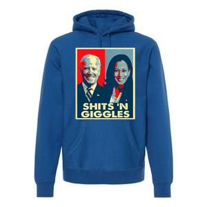 Funny Anti Biden Harris Shits 'N Giggles Political Gift Premium Hoodie