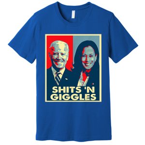 Funny Anti Biden Harris Shits 'N Giggles Political Gift Premium T-Shirt