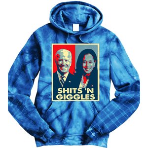 Funny Anti Biden Harris Shits 'N Giggles Political Gift Tie Dye Hoodie