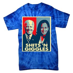 Funny Anti Biden Harris Shits 'N Giggles Political Gift Tie-Dye T-Shirt