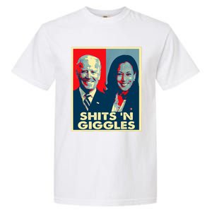 Funny Anti Biden Harris Shits 'N Giggles Political Gift Garment-Dyed Heavyweight T-Shirt