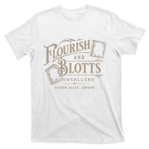 Flourish And Blotts Wizard Book Shop Book Nerd Magical School T-Shirt