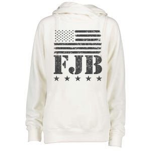 FJB Anti Biden American Flag Womens Funnel Neck Pullover Hood