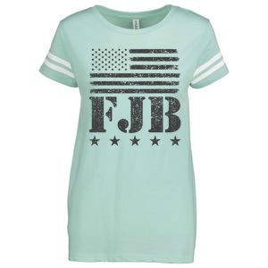 FJB Anti Biden American Flag Enza Ladies Jersey Football T-Shirt