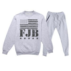 FJB Anti Biden American Flag Premium Crewneck Sweatsuit Set