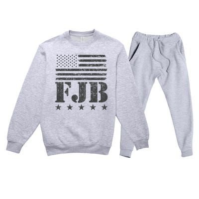 FJB Anti Biden American Flag Premium Crewneck Sweatsuit Set