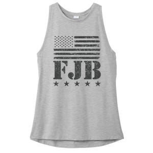 FJB Anti Biden American Flag Ladies PosiCharge Tri-Blend Wicking Tank