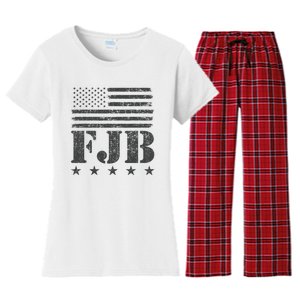 FJB Anti Biden American Flag Women's Flannel Pajama Set