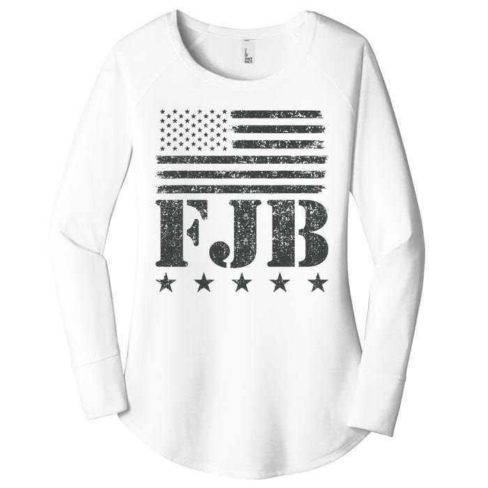 FJB Anti Biden American Flag Women's Perfect Tri Tunic Long Sleeve Shirt