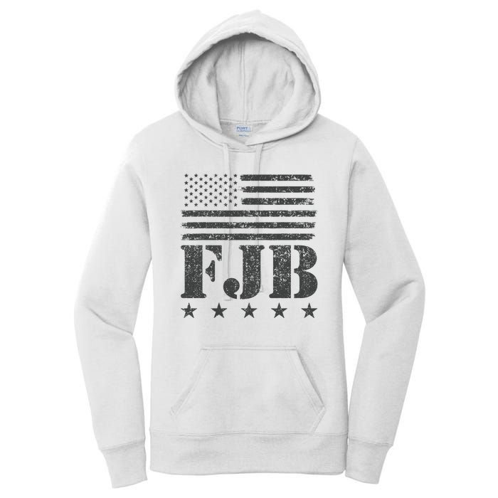 FJB Anti Biden American Flag Women's Pullover Hoodie