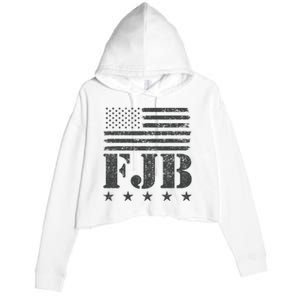 FJB Anti Biden American Flag Crop Fleece Hoodie