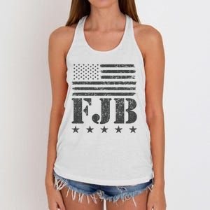 FJB Anti Biden American Flag Women's Knotted Racerback Tank