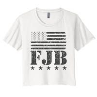 FJB Anti Biden American Flag Women's Crop Top Tee