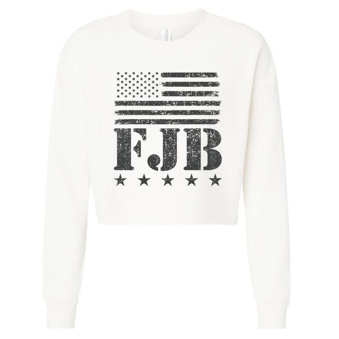 FJB Anti Biden American Flag Cropped Pullover Crew