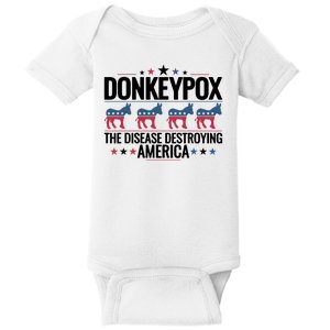 Funny Anti Biden Donkey Pox The Disease Destroying America Baby Bodysuit