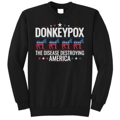 Funny Anti Biden Donkey Pox The Disease Destroying America Sweatshirt