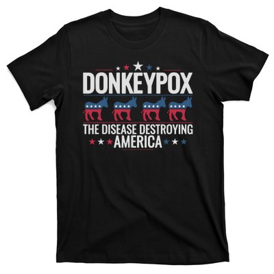 Funny Anti Biden Donkey Pox The Disease Destroying America T-Shirt