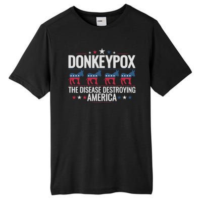 Funny Anti Biden Donkey Pox The Disease Destroying America Tall Fusion ChromaSoft Performance T-Shirt