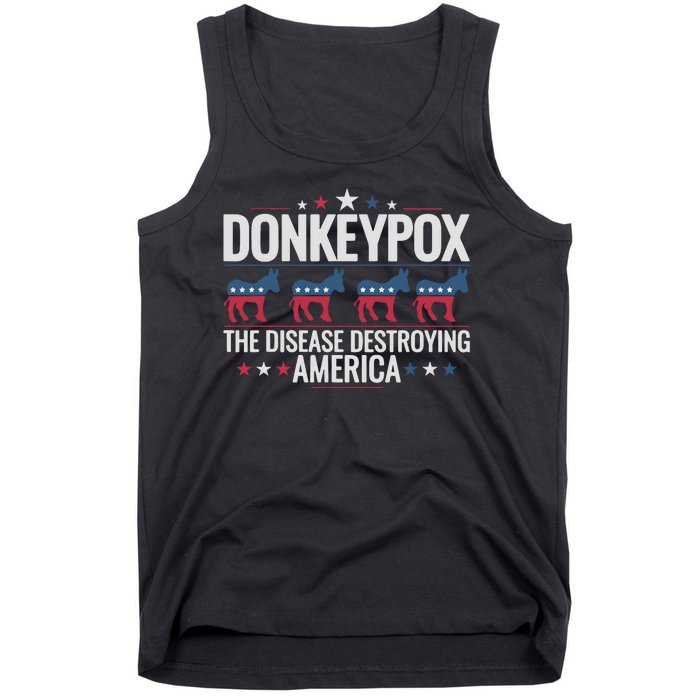 Funny Anti Biden Donkey Pox The Disease Destroying America Tank Top