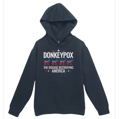 Funny Anti Biden Donkey Pox The Disease Destroying America Urban Pullover Hoodie