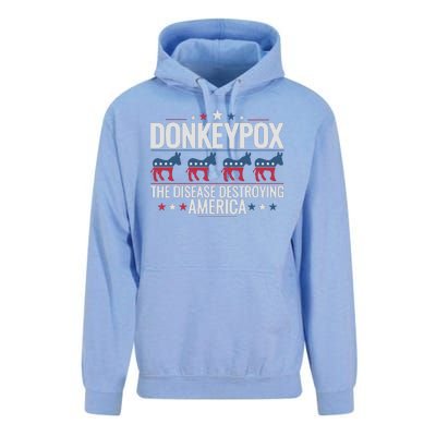 Funny Anti Biden Donkey Pox The Disease Destroying America Unisex Surf Hoodie