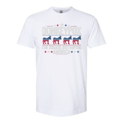 Funny Anti Biden Donkey Pox The Disease Destroying America Softstyle CVC T-Shirt