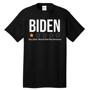 Funny Anti Biden Pro Trump 1 Star Rating Election Vote 2024 Tall T-Shirt