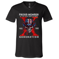 Front And Back X Generation Proud Member Of Your Feelings V-Neck T-Shirt