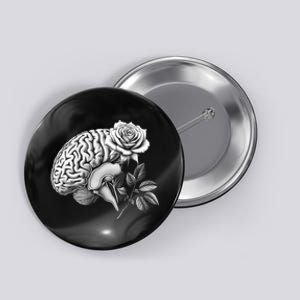 Floral Anatomical Brain Blooming Thoughts Button