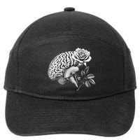 Floral Anatomical Brain Blooming Thoughts 7-Panel Snapback Hat