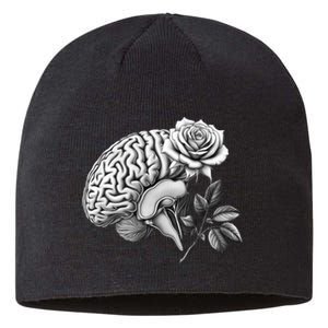 Floral Anatomical Brain Blooming Thoughts Sustainable Beanie