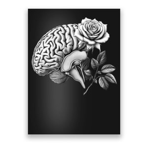 Floral Anatomical Brain Blooming Thoughts Poster