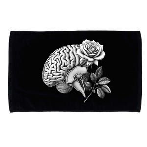 Floral Anatomical Brain Blooming Thoughts Microfiber Hand Towel