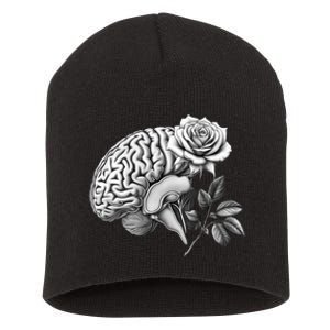 Floral Anatomical Brain Blooming Thoughts Short Acrylic Beanie