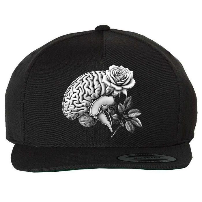 Floral Anatomical Brain Blooming Thoughts Wool Snapback Cap