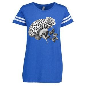 Floral Anatomical Brain Blooming Thoughts Enza Ladies Jersey Football T-Shirt