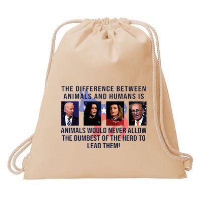 Funny Anti Biden Never Allow The Dumbest To Lead Democrats Drawstring Bag