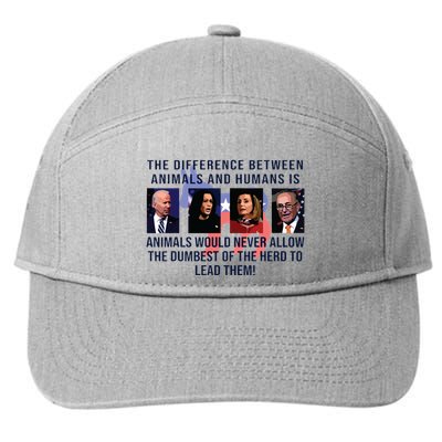 Funny Anti Biden Never Allow The Dumbest To Lead Democrats 7-Panel Snapback Hat
