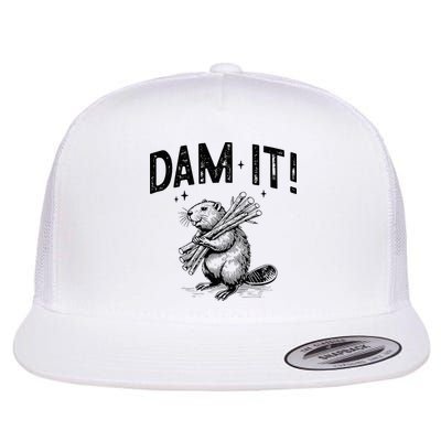 Funny Animal Beaver Dam It Flat Bill Trucker Hat