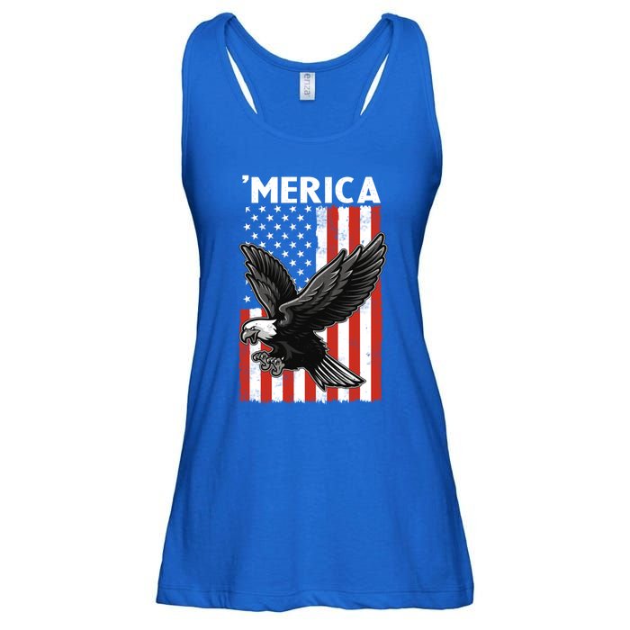 Flying American Bald Eagle Mullet Funny Merica 4th Of July Meaningful Gift Ladies Essential Flowy Tank