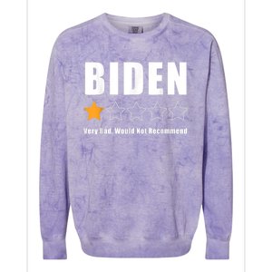 Funny Anti Biden Pro Trump 1 Star Rating Election Vote 2024 Colorblast Crewneck Sweatshirt