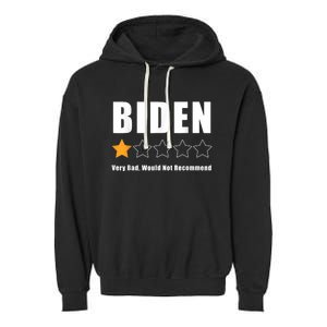 Funny Anti Biden Pro Trump 1 Star Rating Election Vote 2024 Garment-Dyed Fleece Hoodie