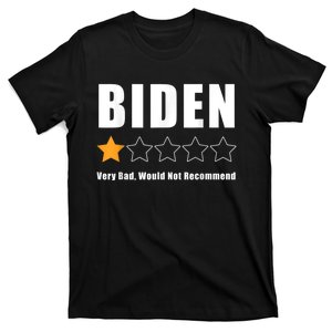 Funny Anti Biden Pro Trump 1 Star Rating Election Vote 2024 T-Shirt