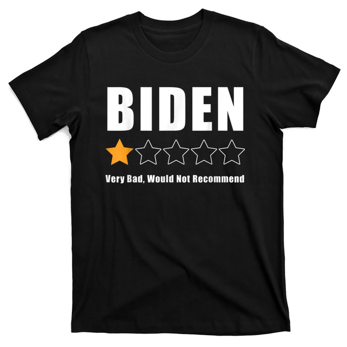 Funny Anti Biden Pro Trump 1 Star Rating Election Vote 2024 T-Shirt