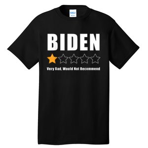 Funny Anti Biden Pro Trump 1 Star Rating Election Vote 2024 Tall T-Shirt