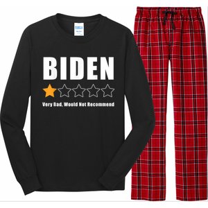 Funny Anti Biden Pro Trump 1 Star Rating Election Vote 2024 Long Sleeve Pajama Set