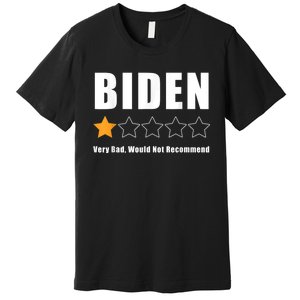 Funny Anti Biden Pro Trump 1 Star Rating Election Vote 2024 Premium T-Shirt