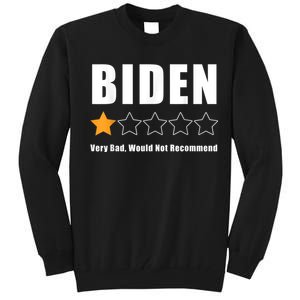 Funny Anti Biden Pro Trump 1 Star Rating Election Vote 2024 Tall Sweatshirt