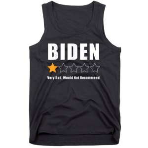 Funny Anti Biden Pro Trump 1 Star Rating Election Vote 2024 Tank Top