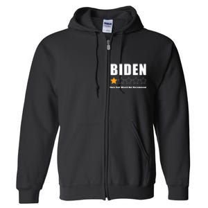 Funny Anti Biden Pro Trump 1 Star Rating Election Vote 2024 Full Zip Hoodie